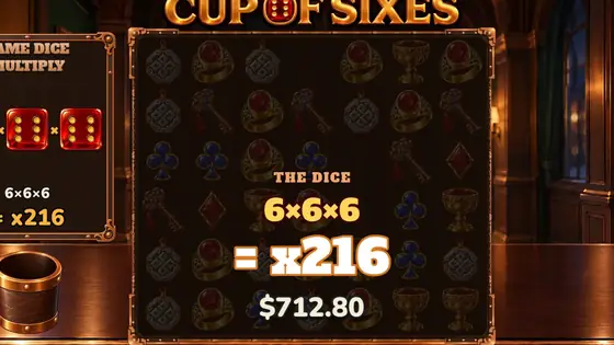 CUP OF SIXES: dice frame x216