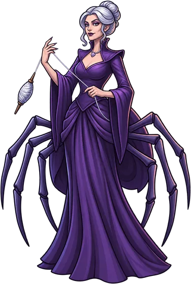 The Weaver of SILKWEAVER, holding a silver thread