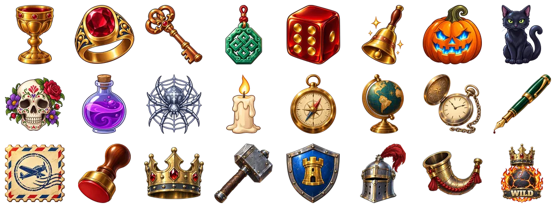 Symbols of CUP OF SIXES, SILKWEAVER, FULL CARD, KEEPBREAKER